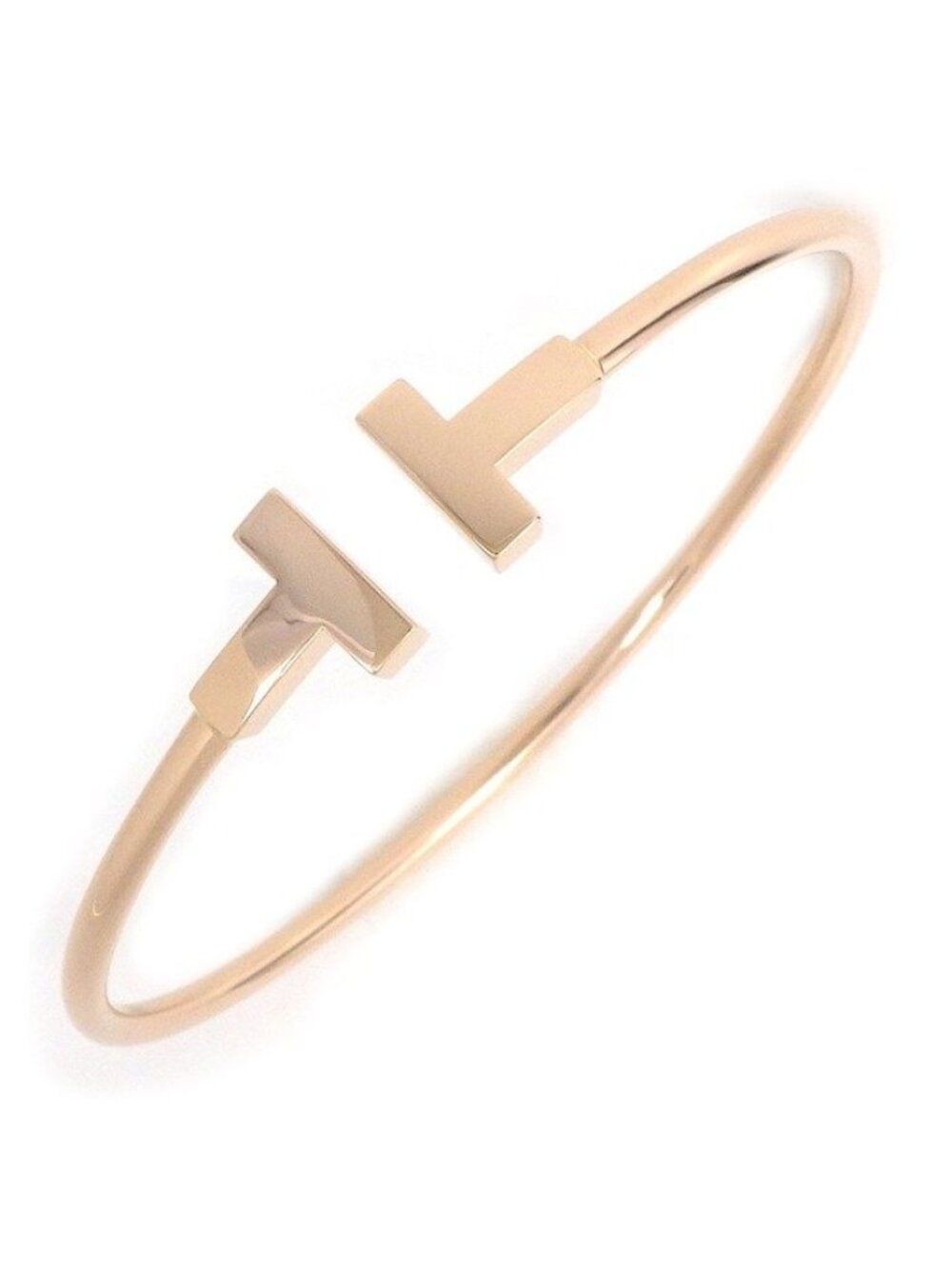 Tiffany & Co Bangle T Wire 18k Pink Gold Bracelet